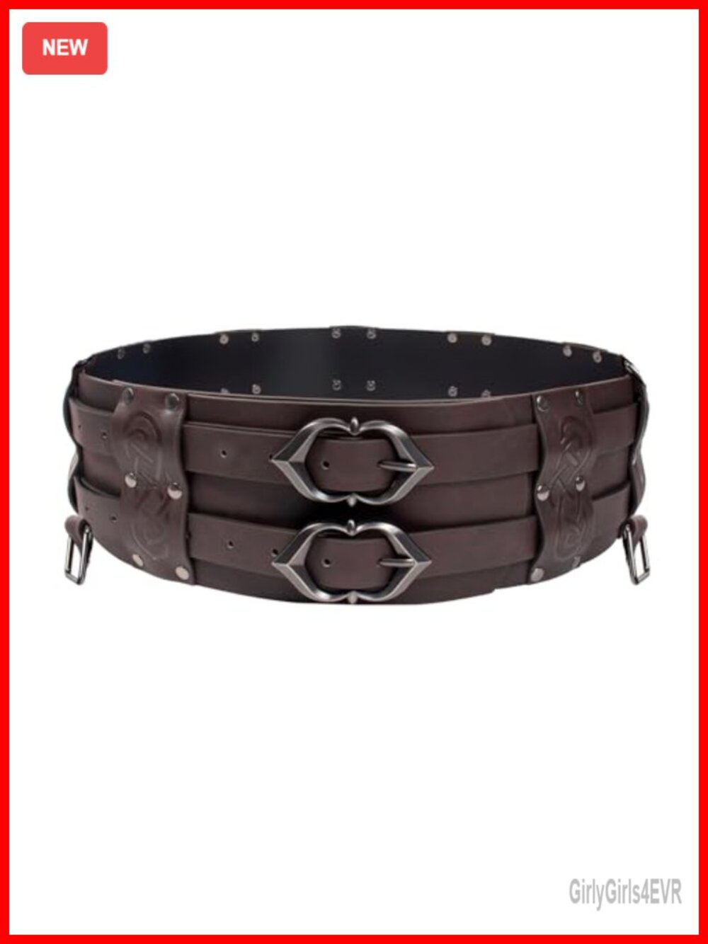 Medieval Viking Leather Waist Belt Wide Corset Adjustable Cosplay Costume
